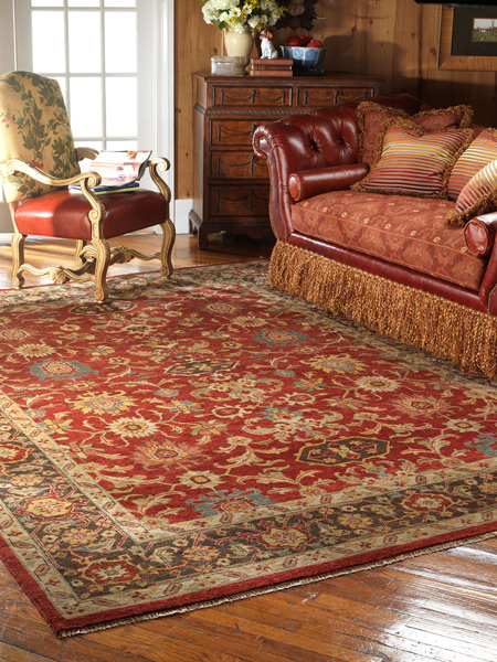 traditional Kalaty rug in an ornate sitting room