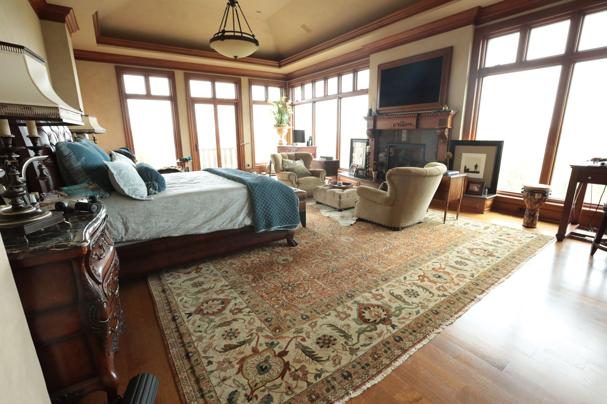 bedroom with a ralph lauren rug