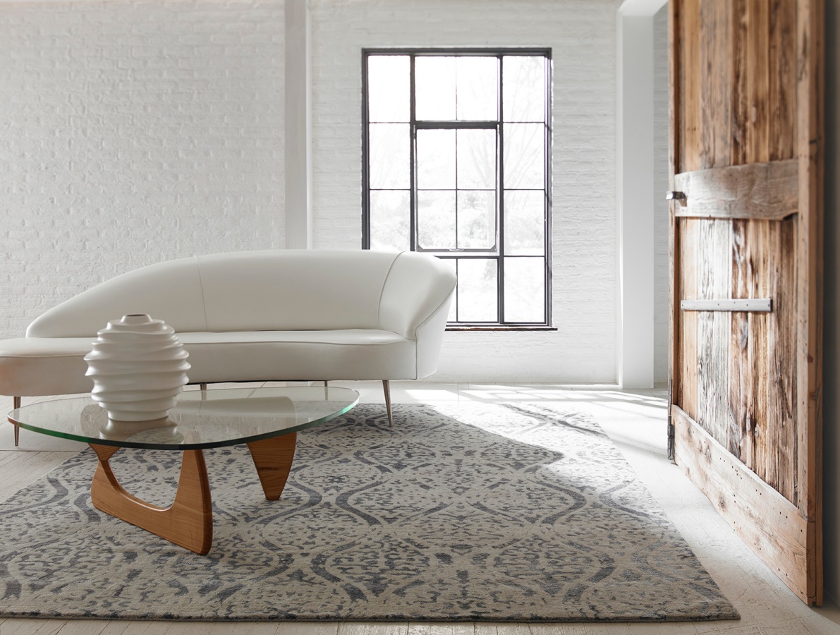 white minimalist sitting room