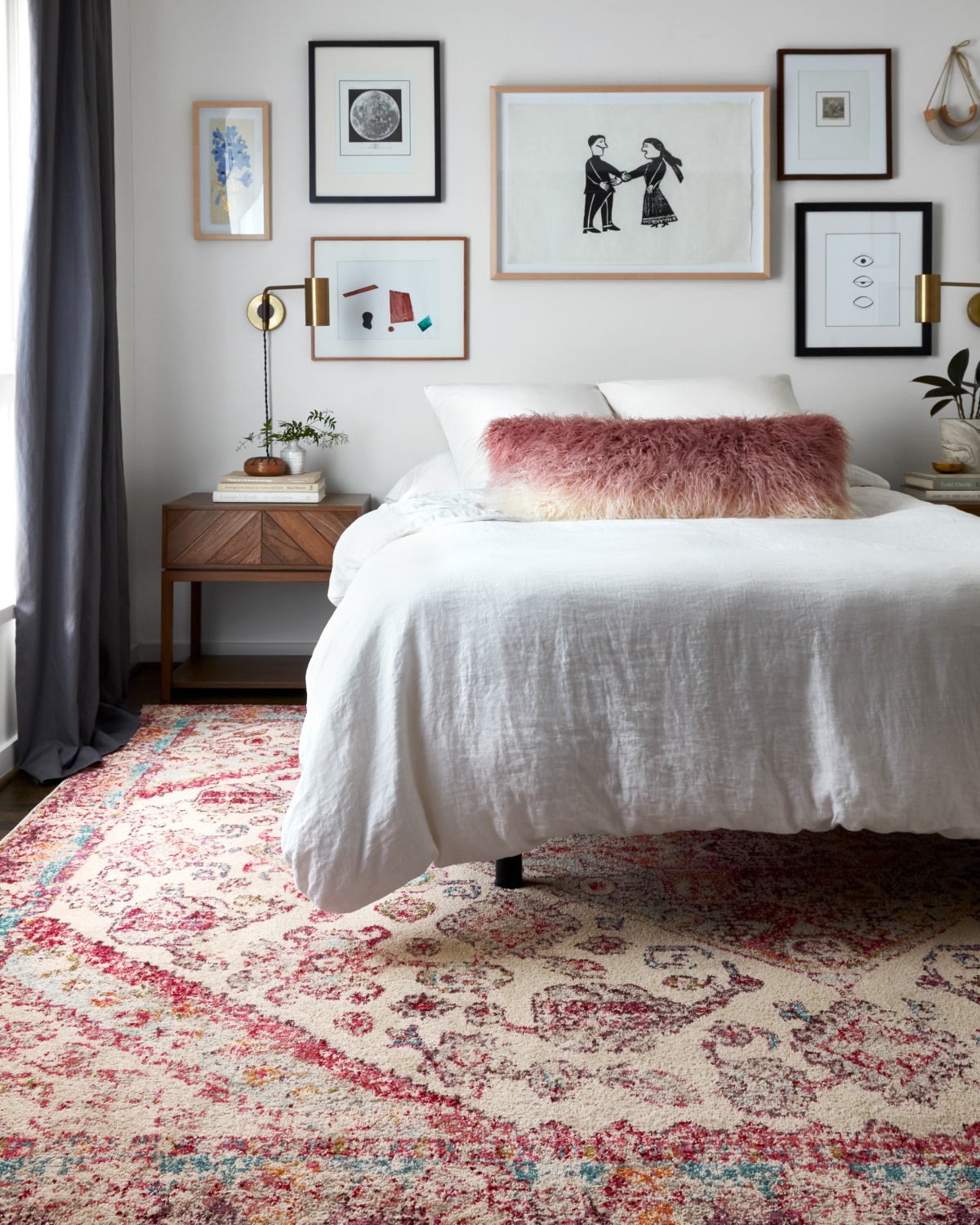 chic bedroom with pink accents