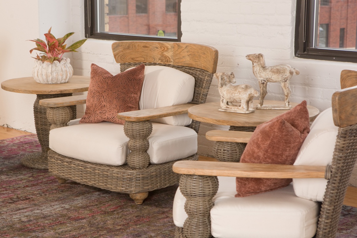 coastal wicker furniture in the living room