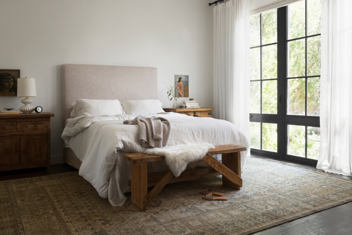 Wabi-sabi bedroom minimalist interior decor