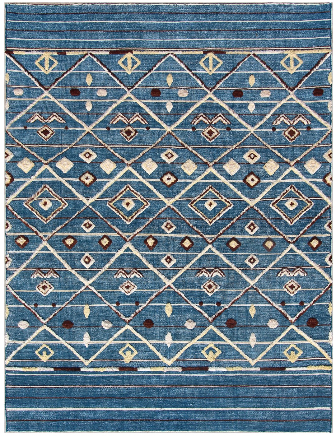 Alt text=“the Cyrus Artisan Creek rug in blue and ivory”