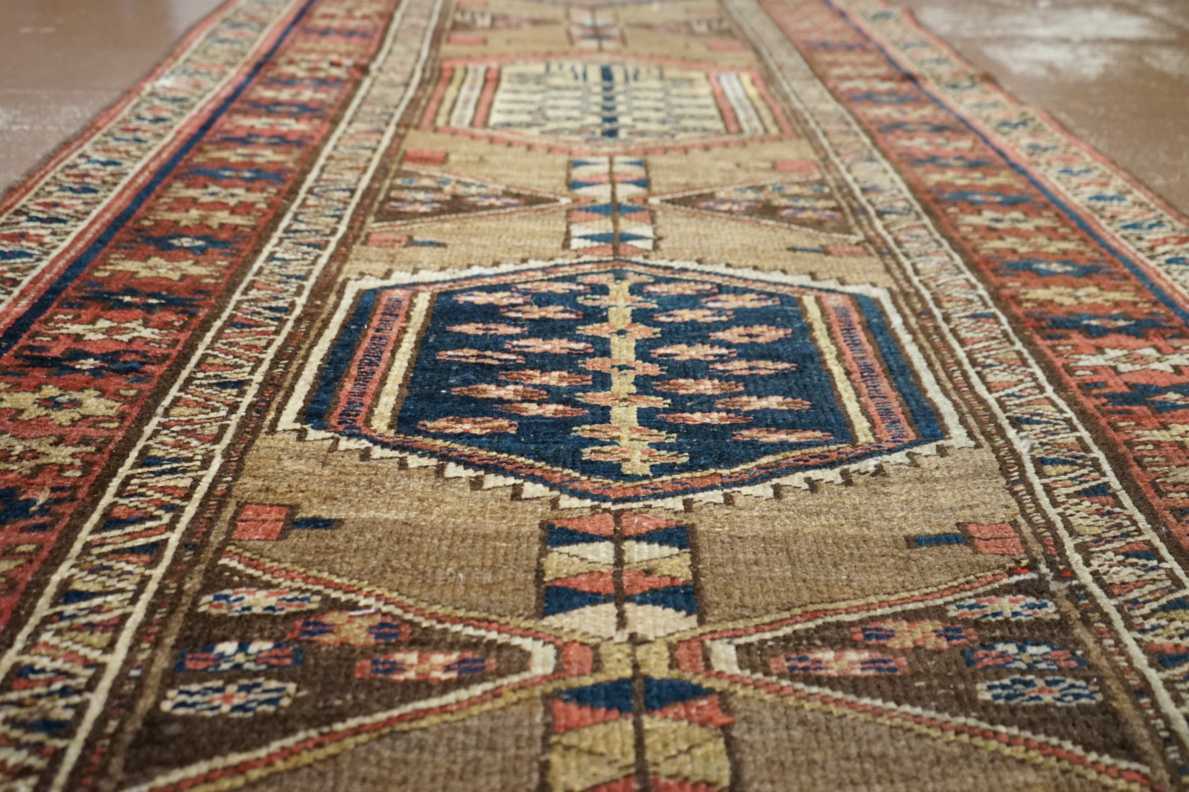 Traditional rug laid flat on floor